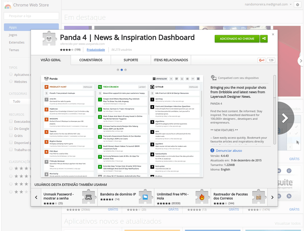 Panda App Chrome extension